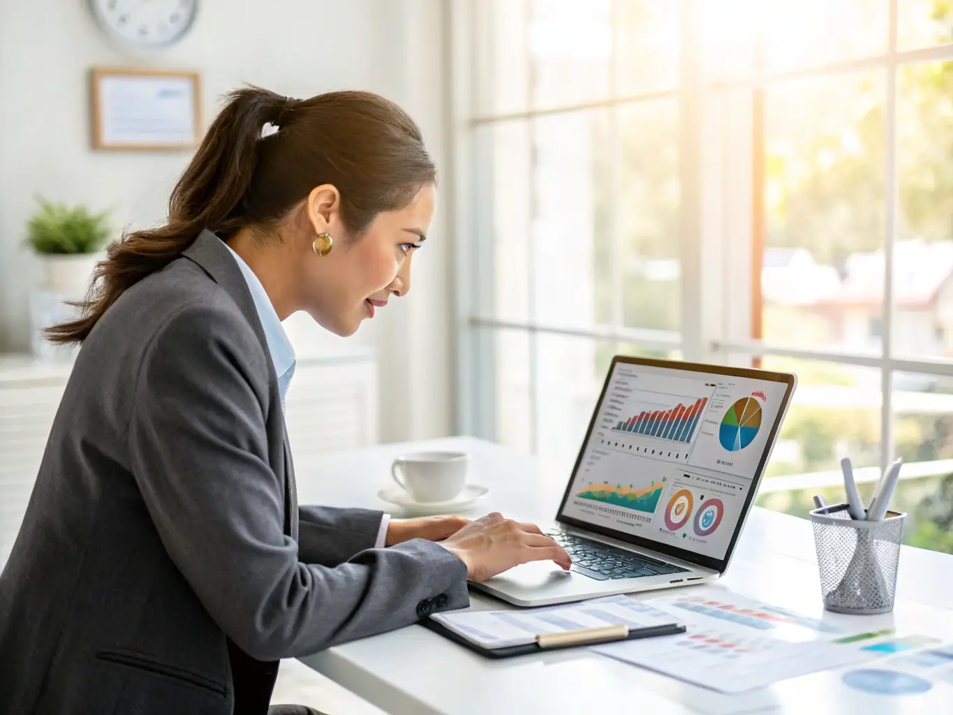 A digital marketing professional monitoring campaign analytics on multiple screens, representing Campaign Execution & Management.